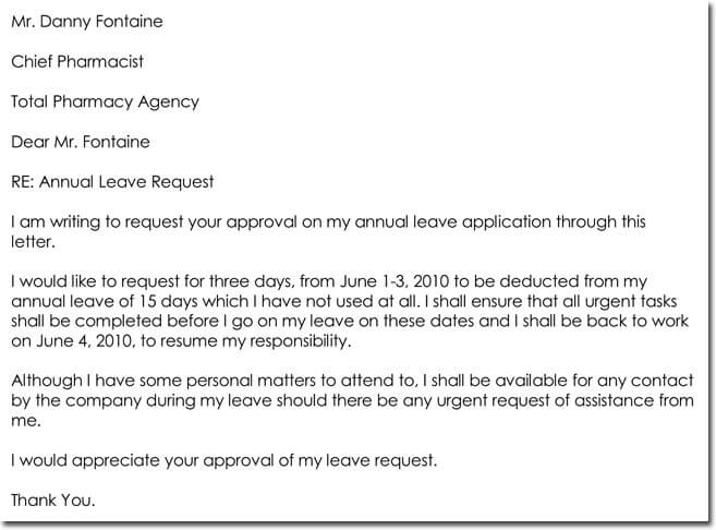 Diagram Sample Of Annual Leave Letter Application New Employee