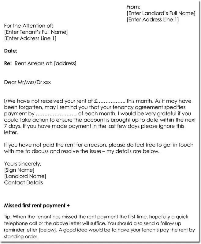 Letter To Tenant To Pay Rent On Time from www.doctemplates.net