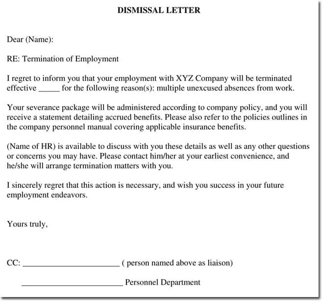 Termination Letter For Attendance from www.doctemplates.net