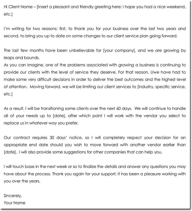 Sample Letter To Discontinue Services from www.doctemplates.net