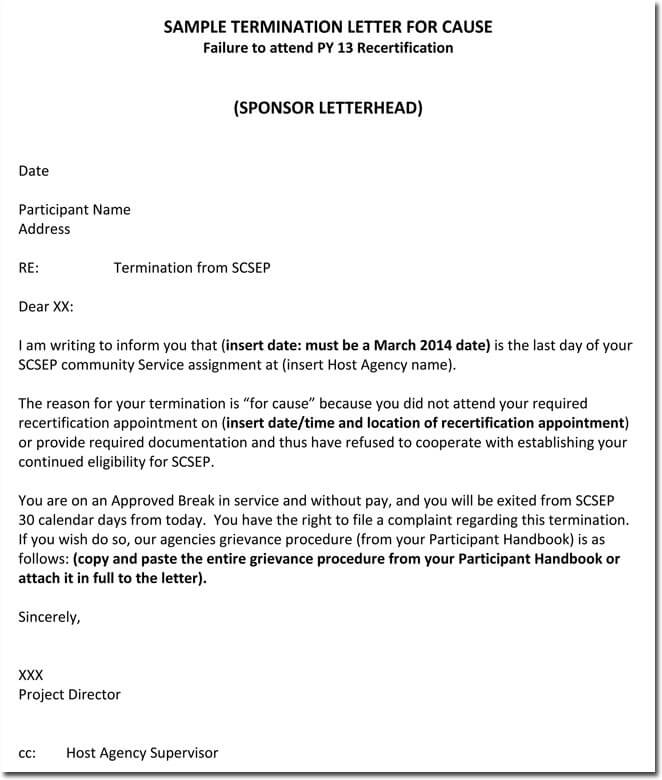 Sample Employment Termination Letter from www.doctemplates.net