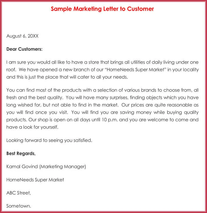 Sample Letter To Customers from www.doctemplates.net
