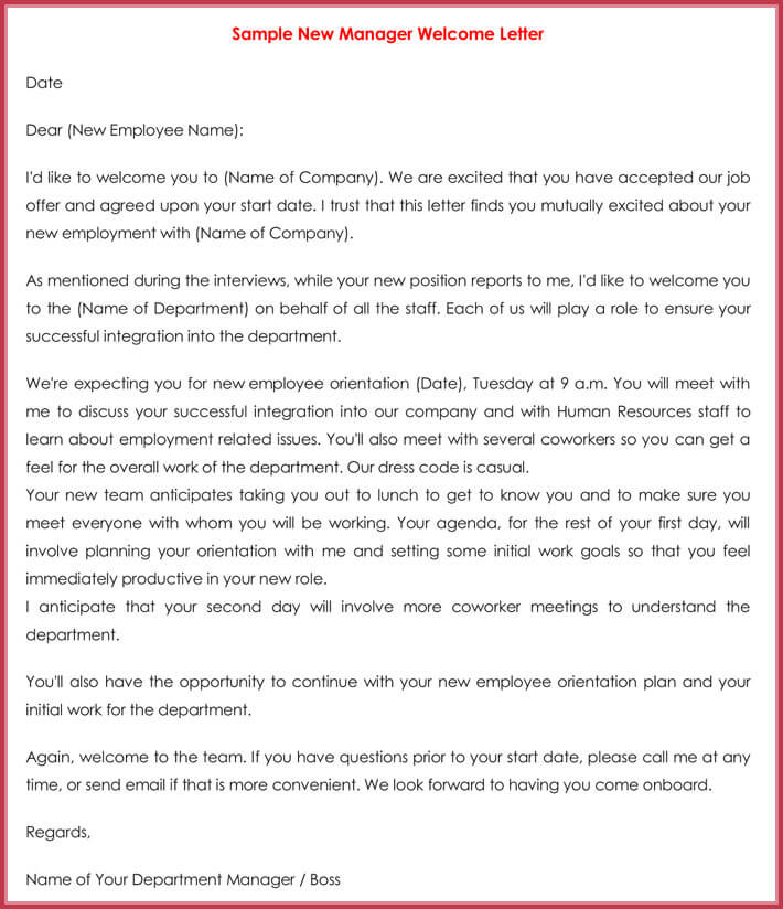 New Employee Welcome Letter Template from www.doctemplates.net