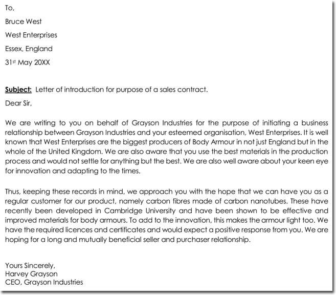 Example Letter Of Introduction from www.doctemplates.net