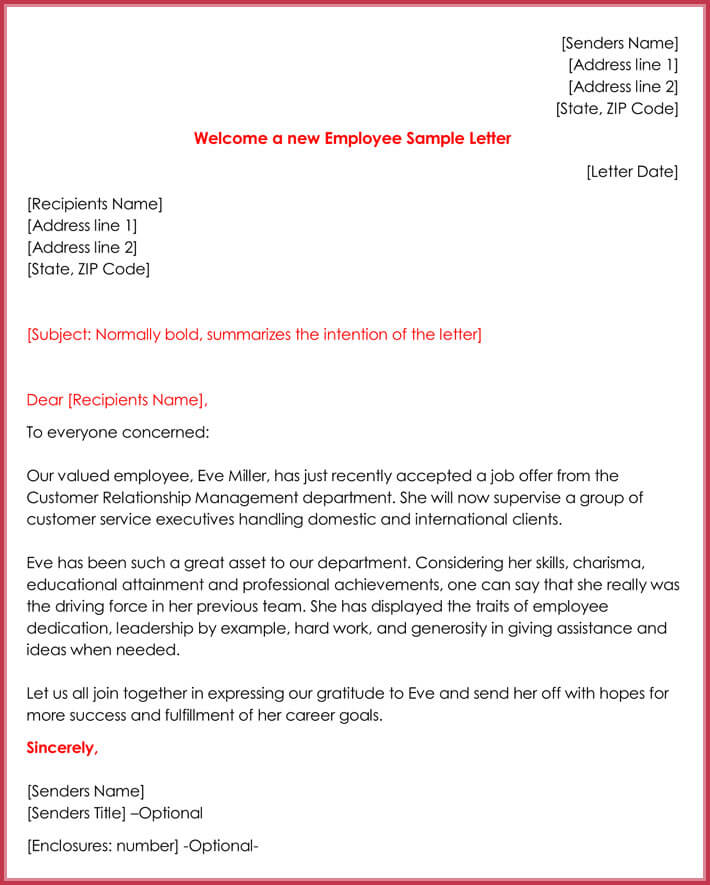 Employee Welcome Letter