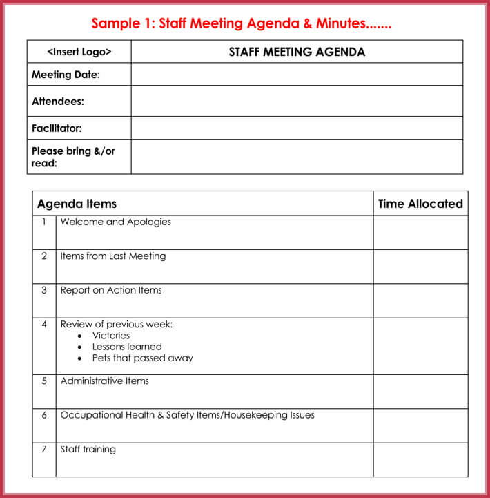 Effective Meeting Agenda Templates - 9+ Best Samples in Word Format