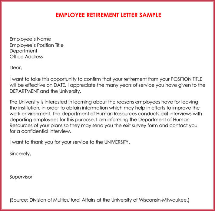 application letter for retired employees