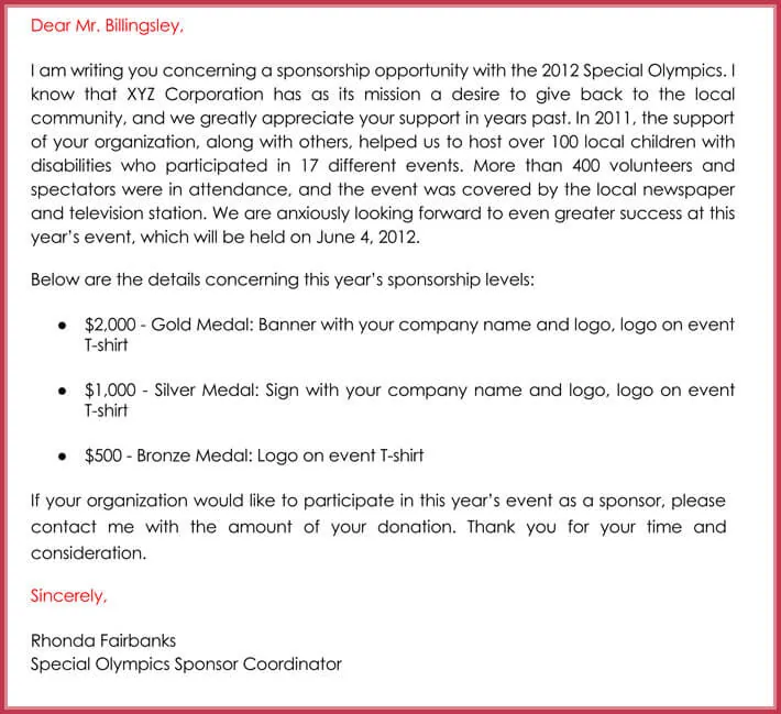 Sponsorship Letter Examples For Non Profit Organizations from www.doctemplates.net