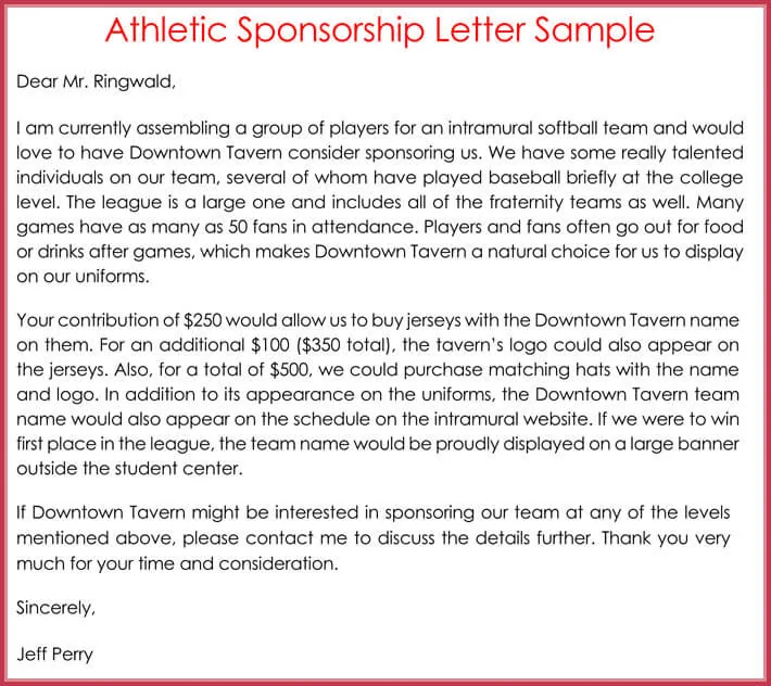 How To Structure Your Sponsorship Request Letter With Samples