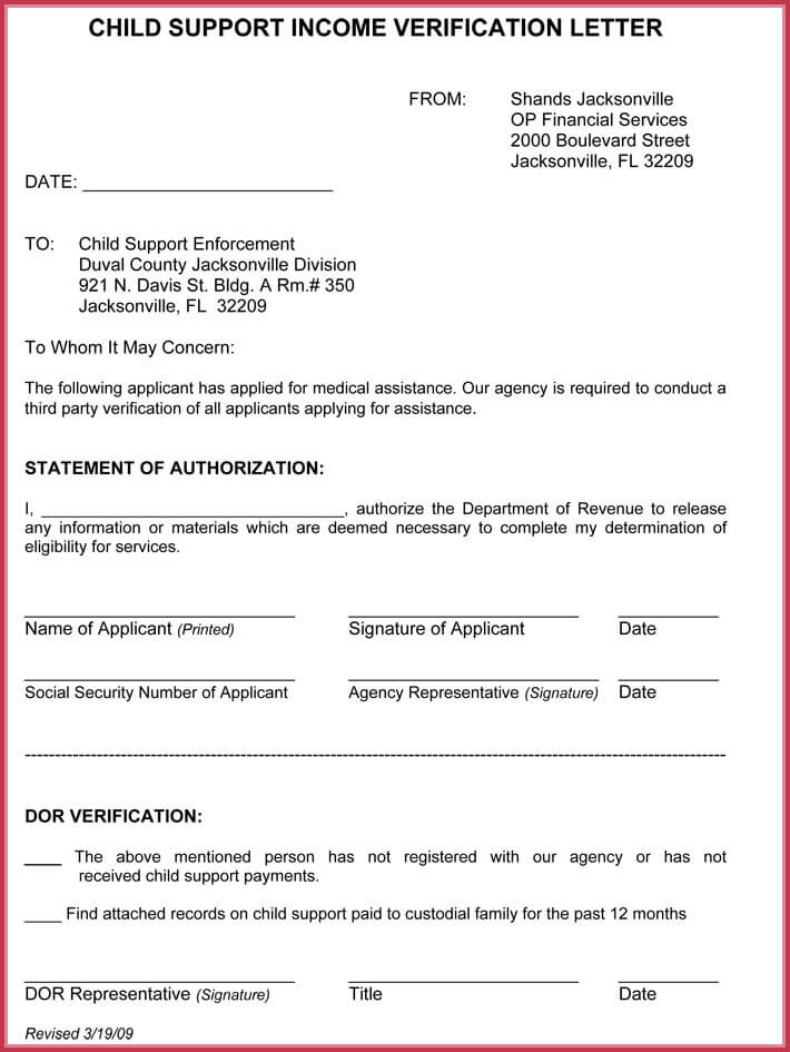 Proof Of Child Care Payment Sample Letter from www.doctemplates.net