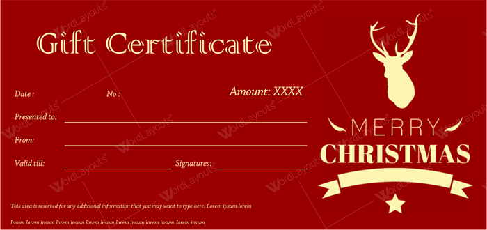 Christmas Gift Certificate 