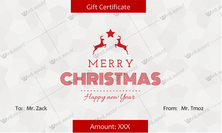 Happy New Year Christmas Gift Certificate