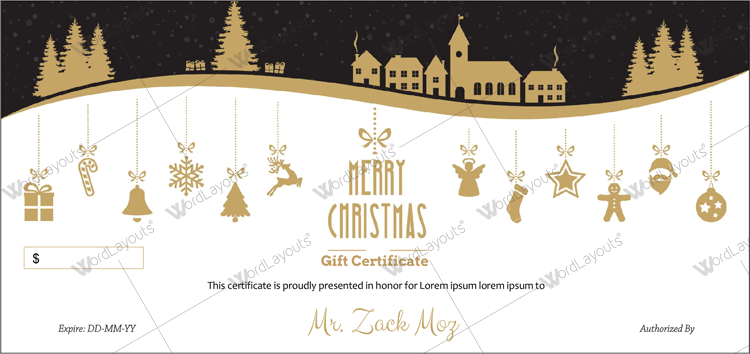 Jingle Bells Christmas Gift Certificate