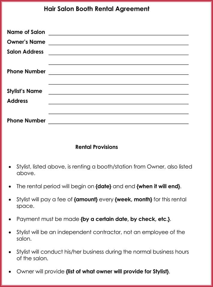 Beauty Salon Booth Rental Agreement Template Great Professional beauty-salon-booth-rental-agreement-template-great-professional