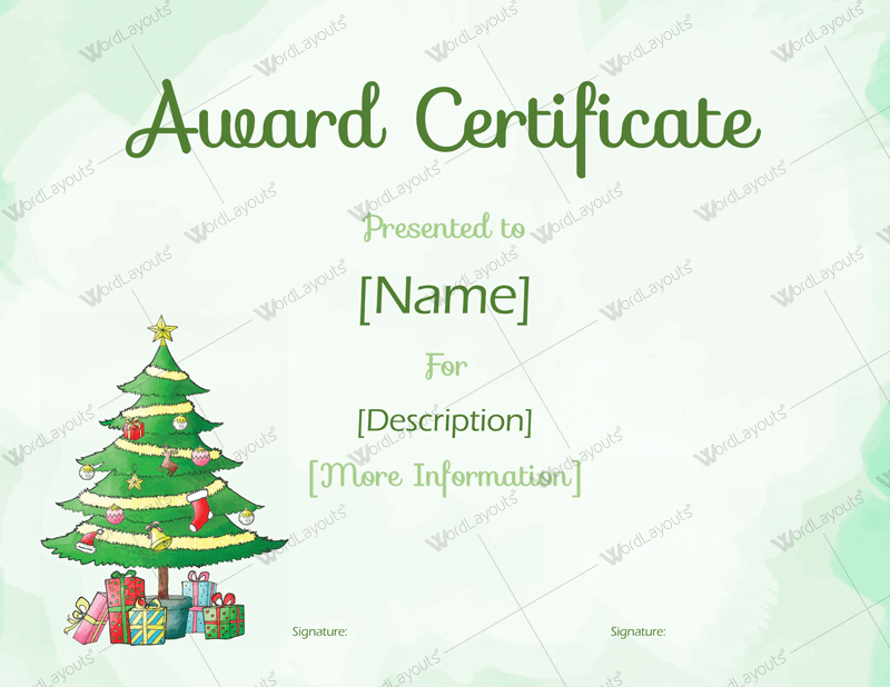 Free Christmas Themed Award Certificate Templates Word Pdf