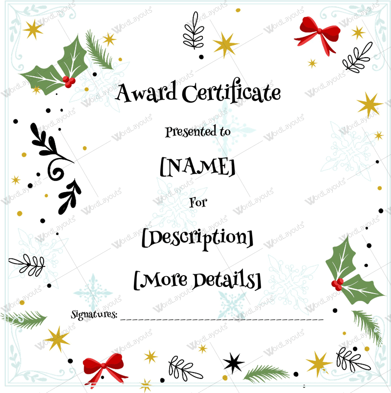 Free Printable Christmas Award Certificates