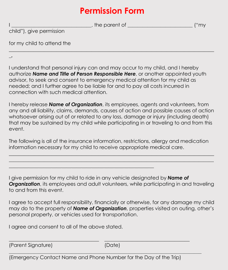 10 Free Field Trip Permission Slip Templates (Word | PDF)