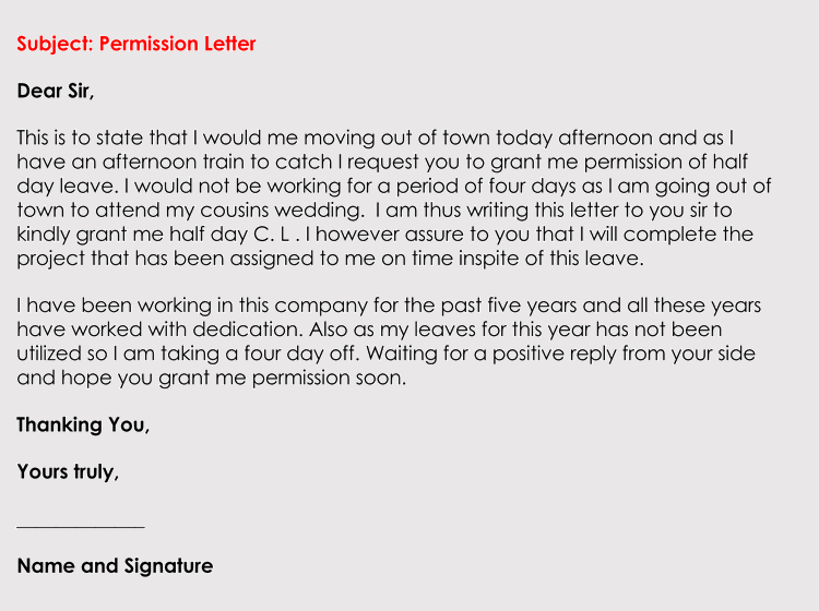 Permission Letter Sample 07