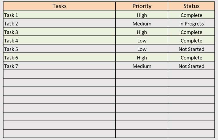 Task To Do List Template