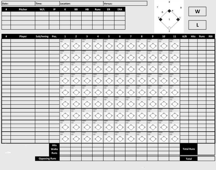 Printable Softball Scorecards Softball Score Sheet