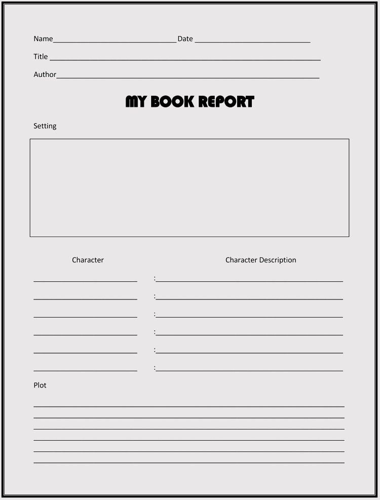 Free Book Report Template