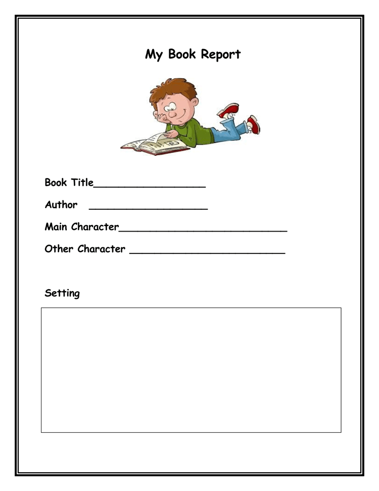 Book Report Template 4th Grade Sample 02