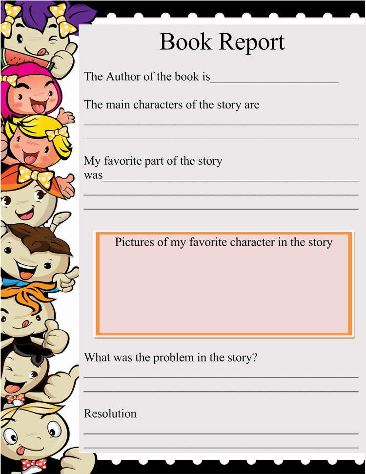 book report 10 free templates guidlines to format a book report my favorite part of the story template