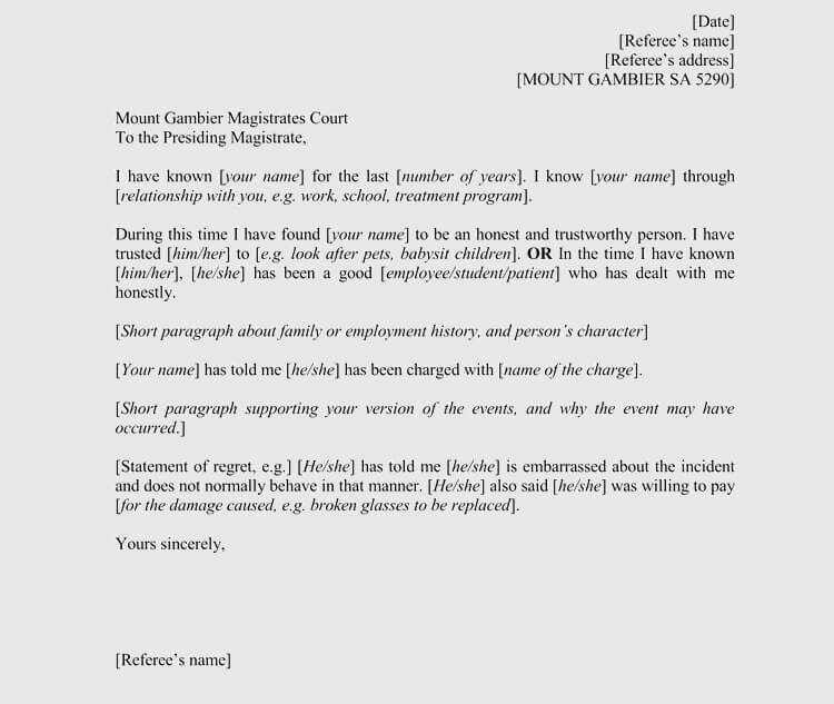 Character Reference Letter for Court (Samples & Templates)