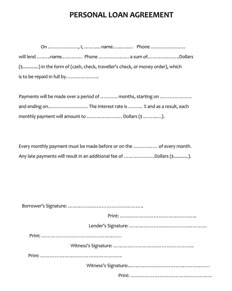45 Free Loan Agreement Sample And Templates 45-free-loan-agreement-sample-and-templates