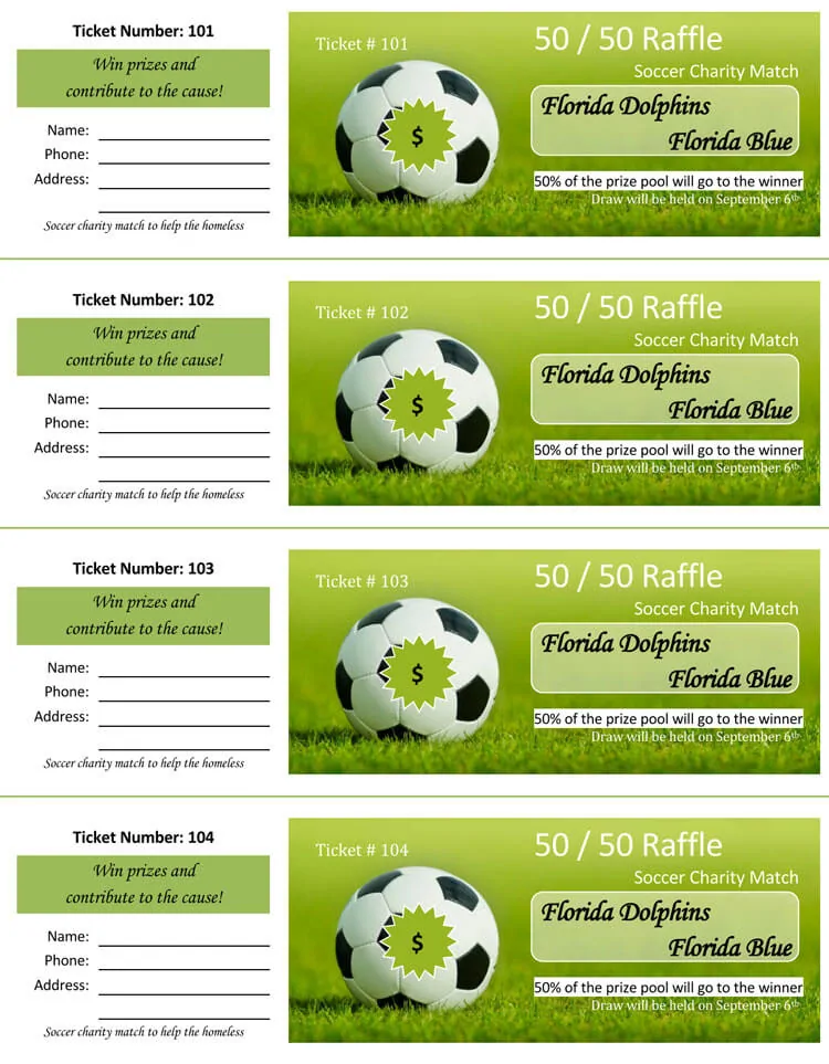 45+ Free Raffle Ticket Templates | Make Your Own Tickets