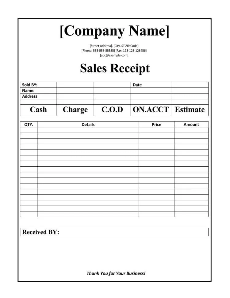 26 free sales receipt templates word excel pdf