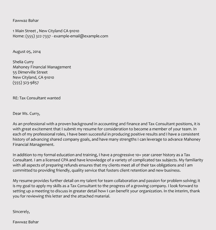 Sample Tax Consultant Appointment Letter