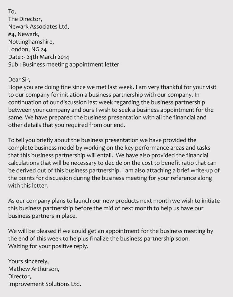 Simple Business Appointment Letter