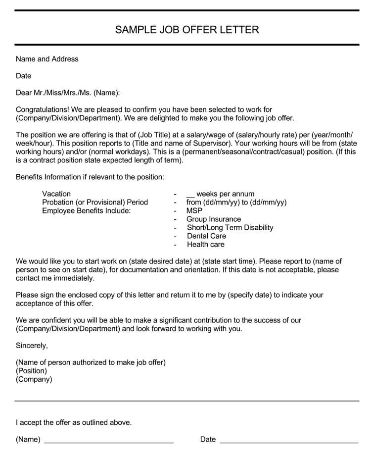 Simple Job Appointment Letter
