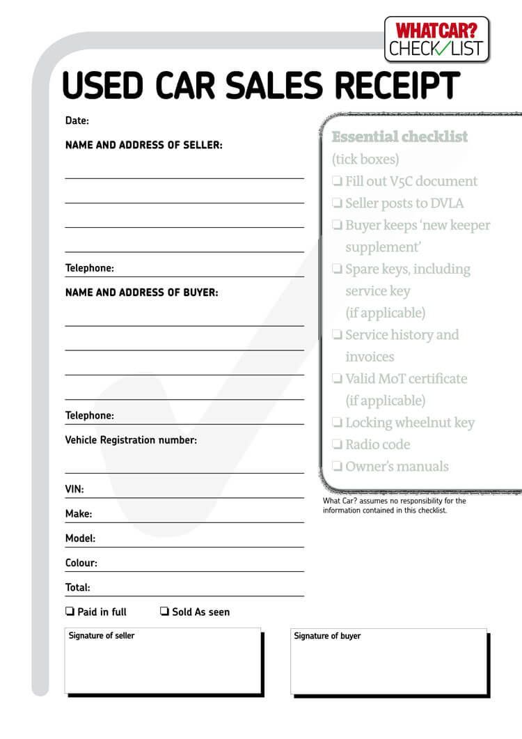 Basic Bill Of Sale Template Printable Blank Form