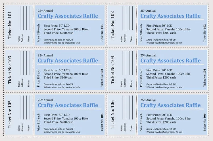 45 raffle ticket templates word excel make your own raffle tickets