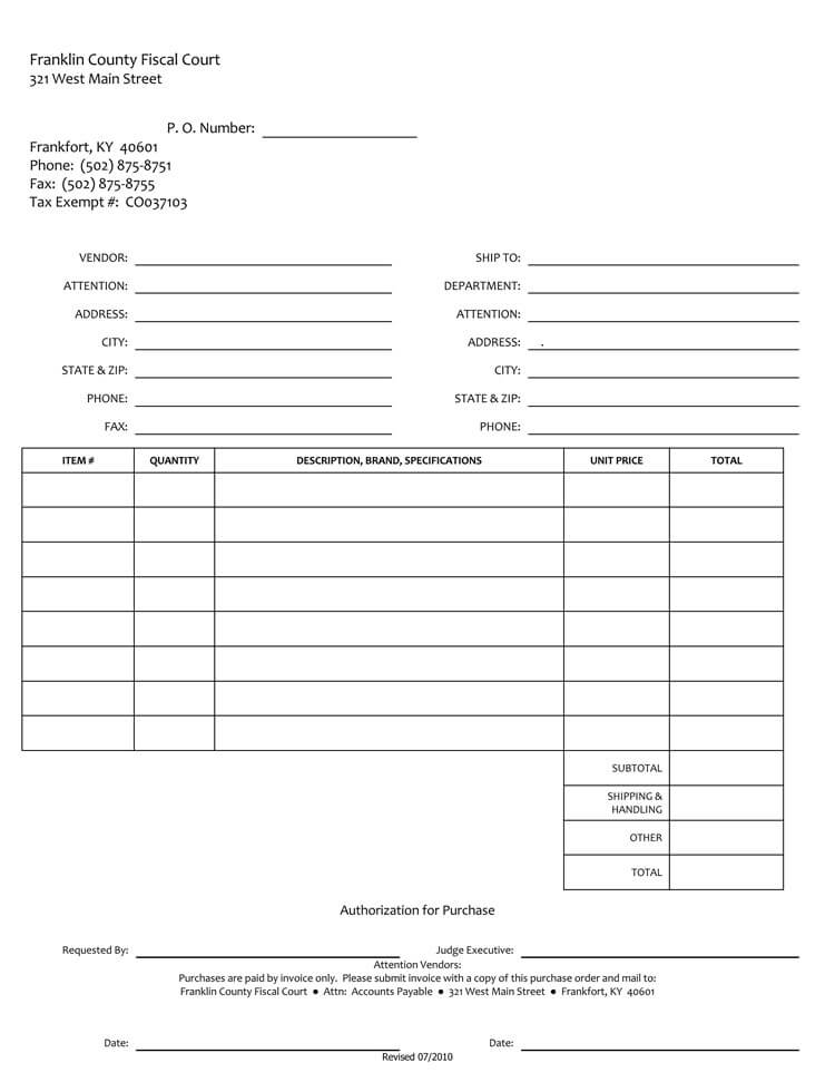 purchase order requisition