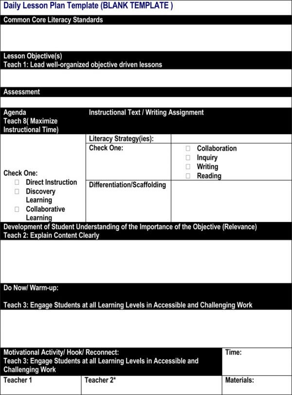 16 Free Editable Daily Lesson Plan Templates [Word - PDF]