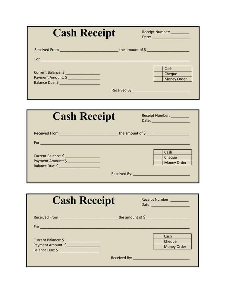 Cash Receipt Template 2017