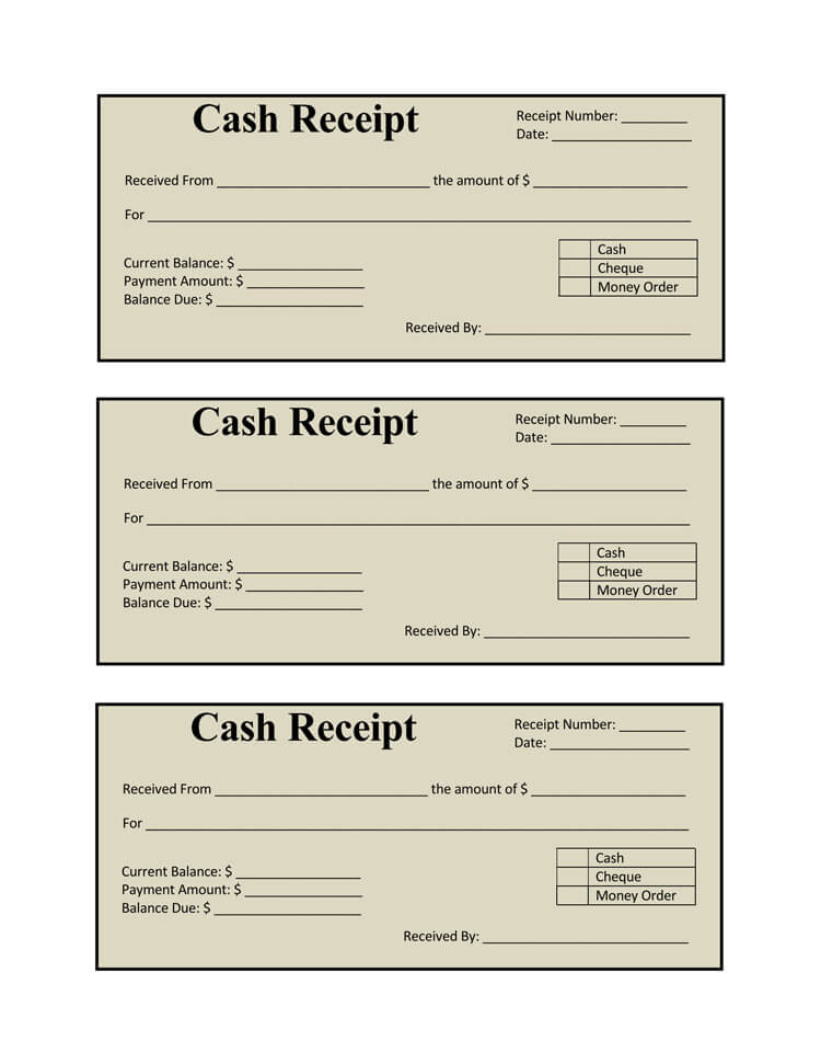 Printable Simple Cash Receipt Template Printable Templates