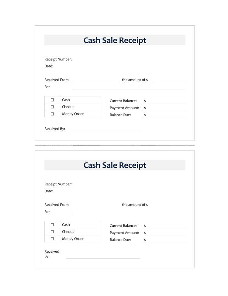 Excel Templates: 5 Format For Cash Receipt