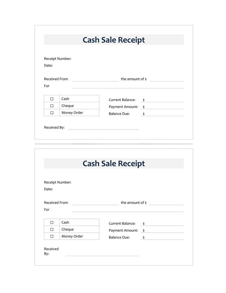 Cash Receipt Format In Word Excel Templates