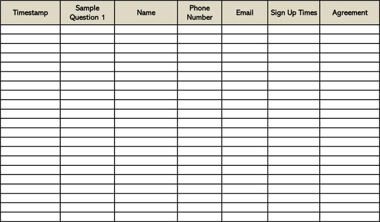Simple Sign-up Sheet Template