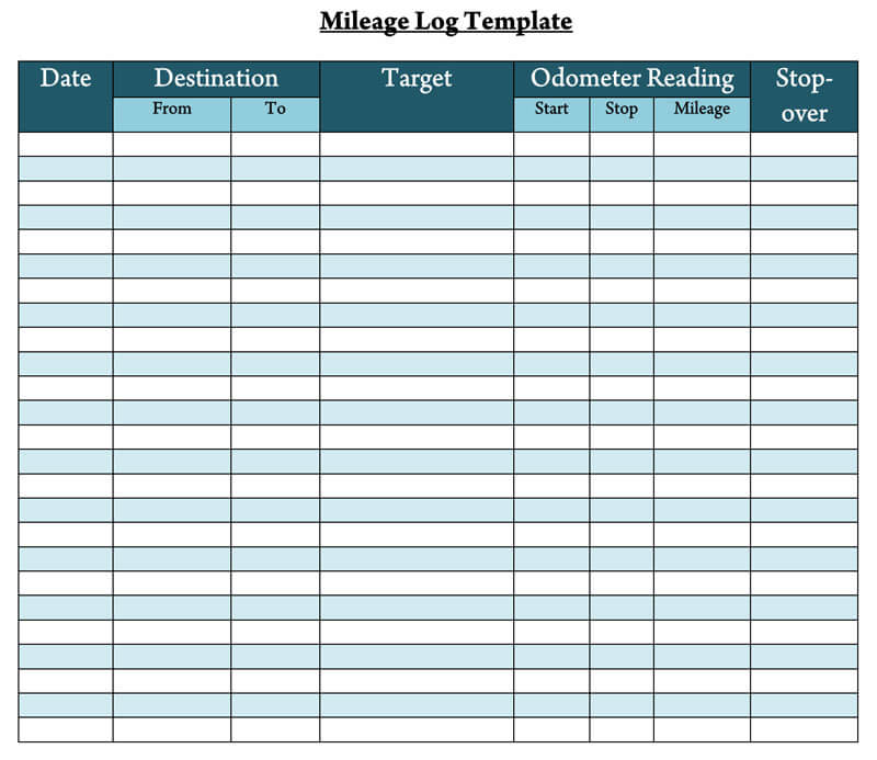 Mileage Log Template 06