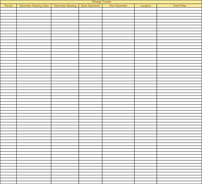 Mileage Log Template Excel