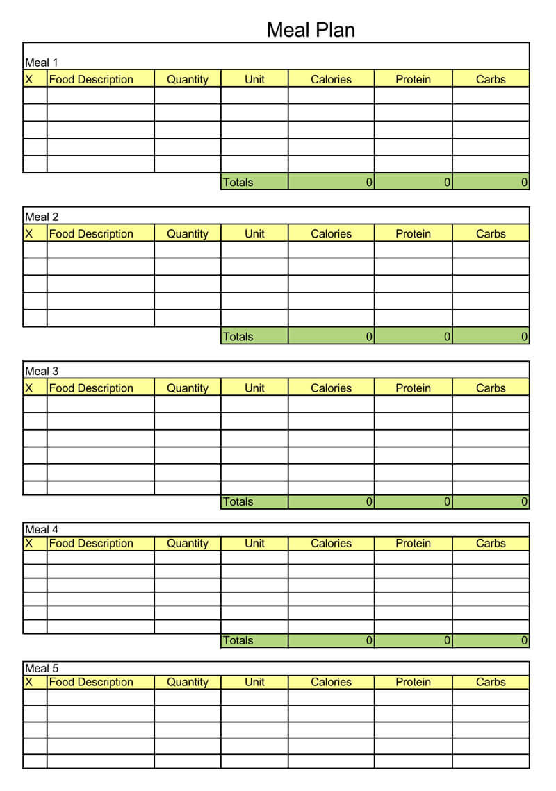21+ Free Weekly/Daily Meal Plan Templates (for Excel and Word) Intended For Weekly Meal Planner Template Word