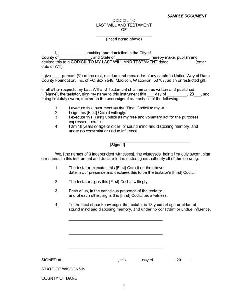 35 Free Blank Last Will And Testament Forms Word Pdf