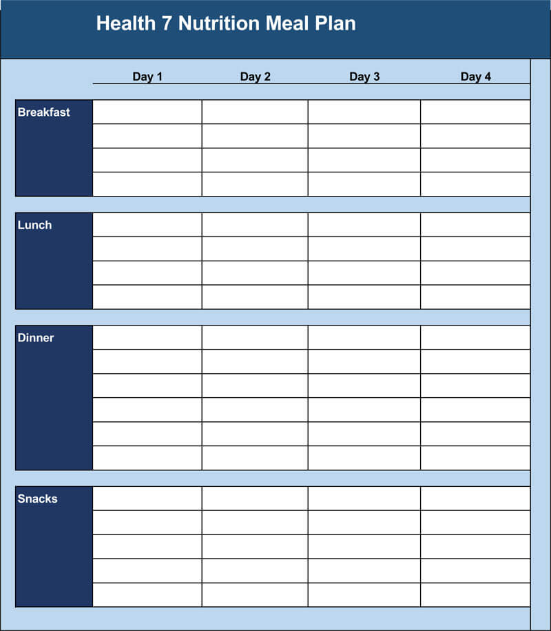 25 Free Weekly/Daily Meal Plan Templates (Excel Word)