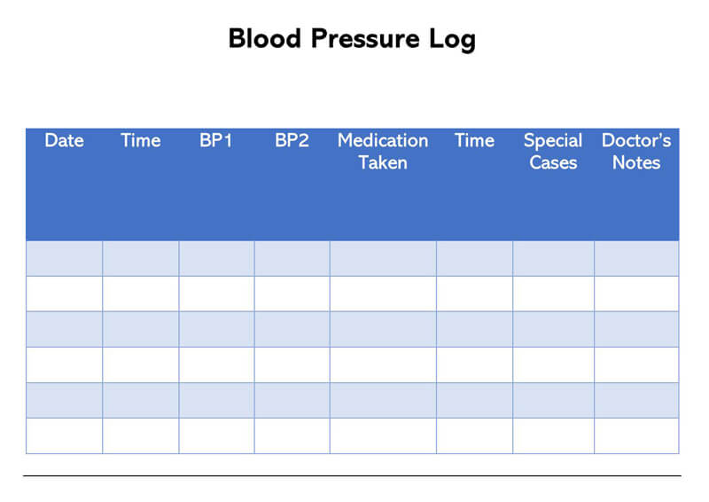 Blood Pressure Log Template 03