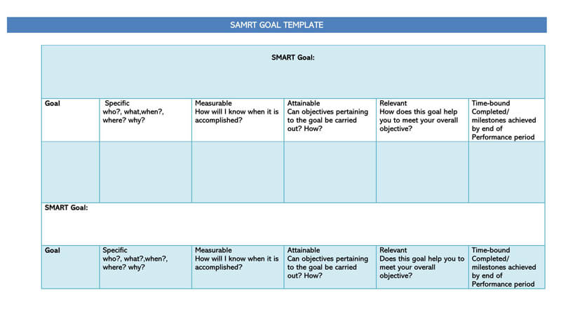 Free SMART Goals WORD Template 05